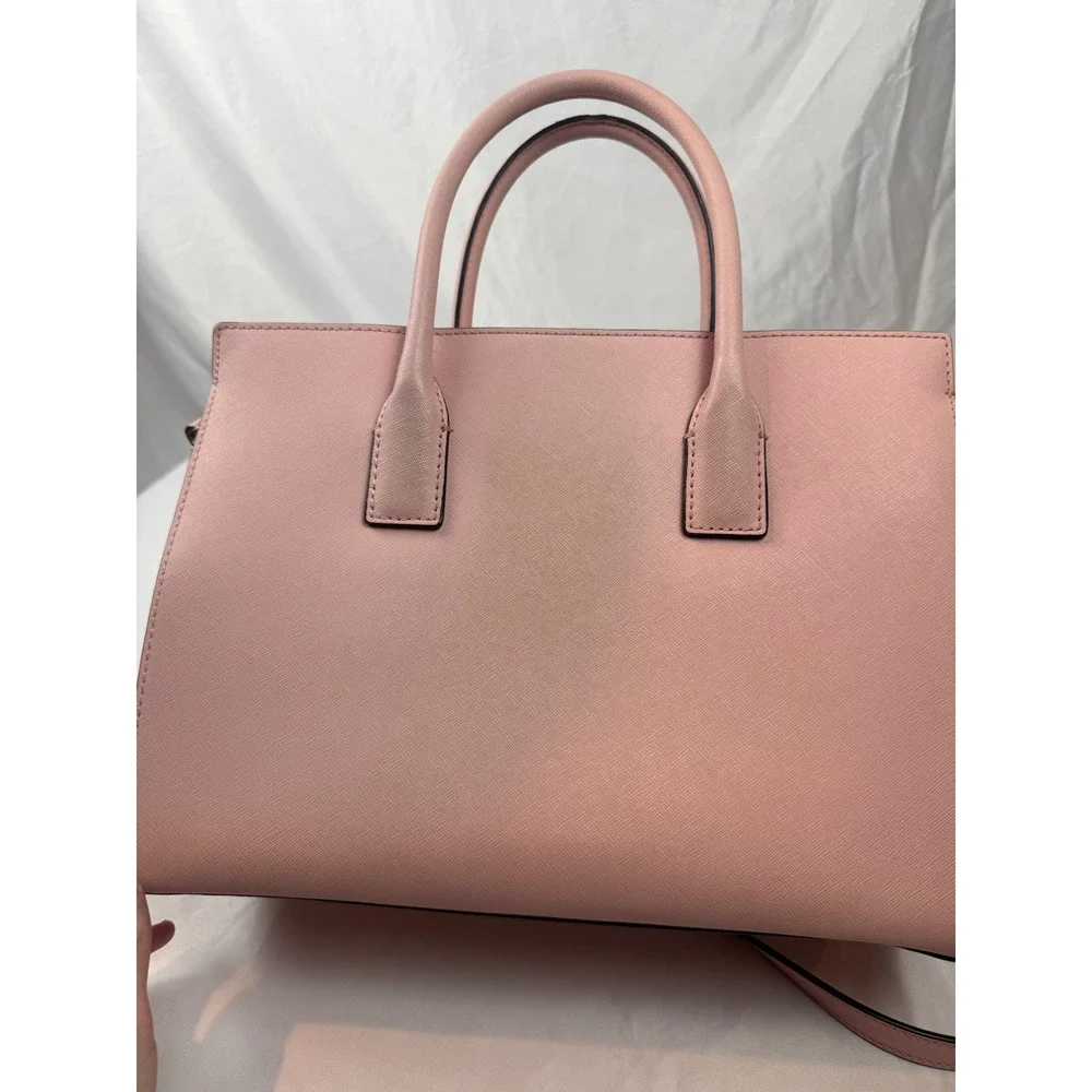 Kate‎ Spade Pink Saffiano Leather Satchel Crossbody Bag Dust Bag #mc
